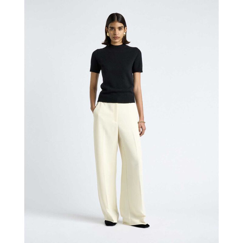 Cue Merino Cashmere Blend Mock Neck Short Sleeve Knit image number 6